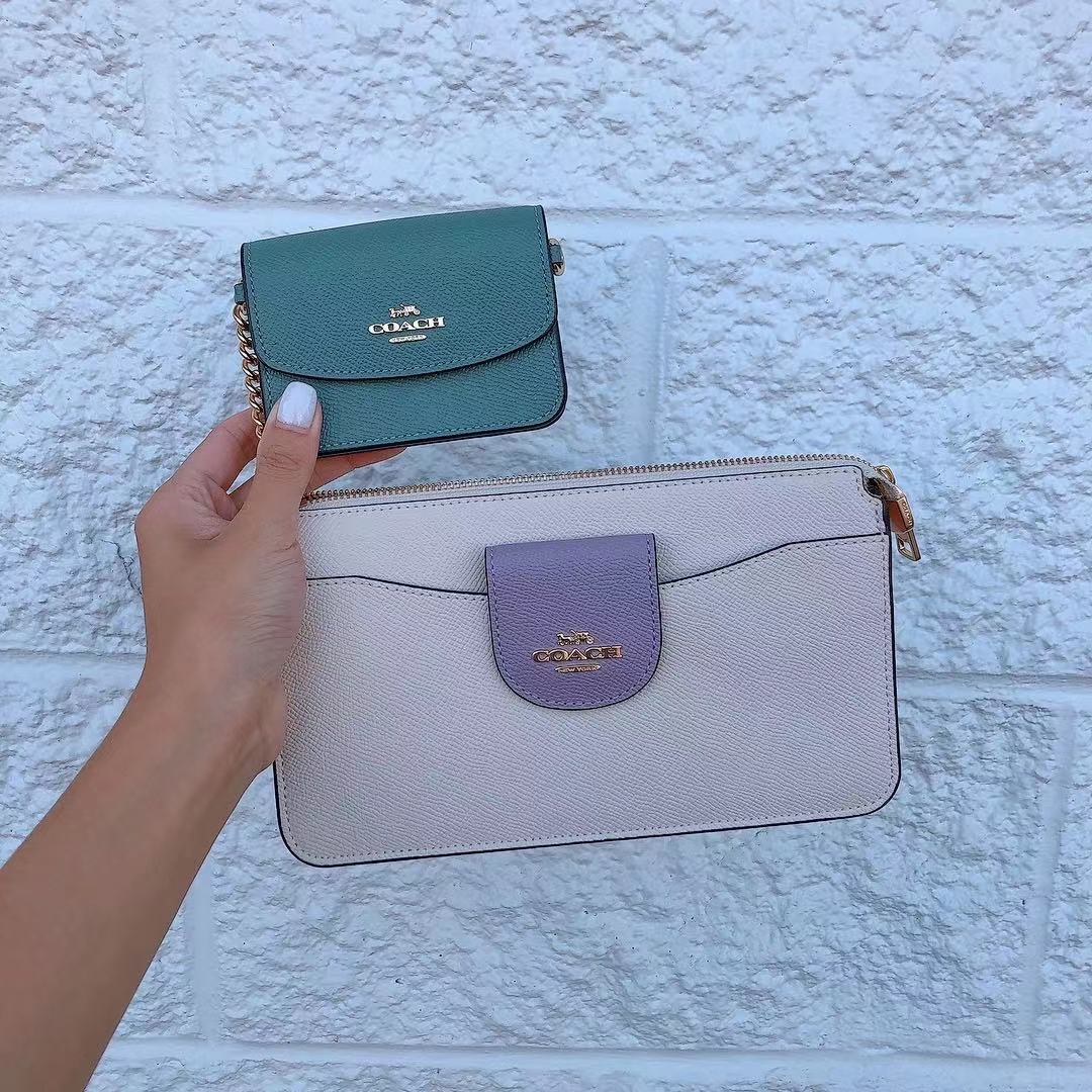 Coach C3608 Poppy Crossbody With Card Case In Colorblock Chalk Multi Coach C3608 Poppy Crossbody With Card Case In Colorblock Chalk Multi